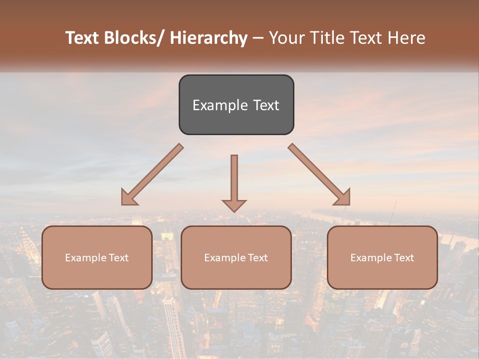 An Aerial View Of A City At Sunset PowerPoint Template