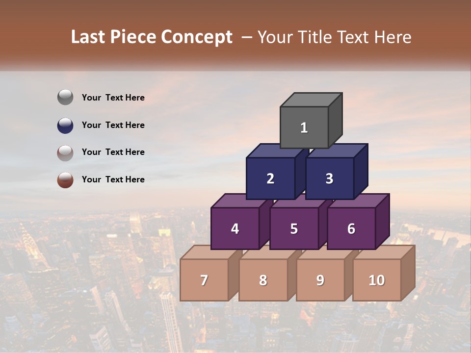 An Aerial View Of A City At Sunset PowerPoint Template