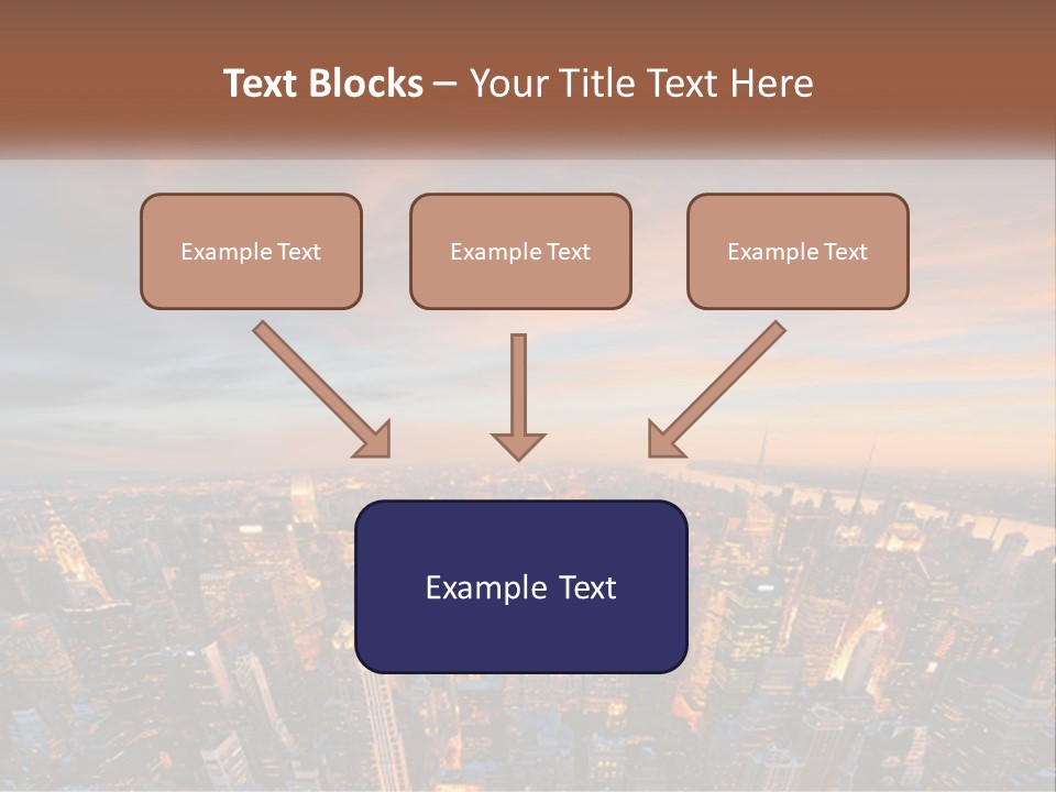 An Aerial View Of A City At Sunset PowerPoint Template