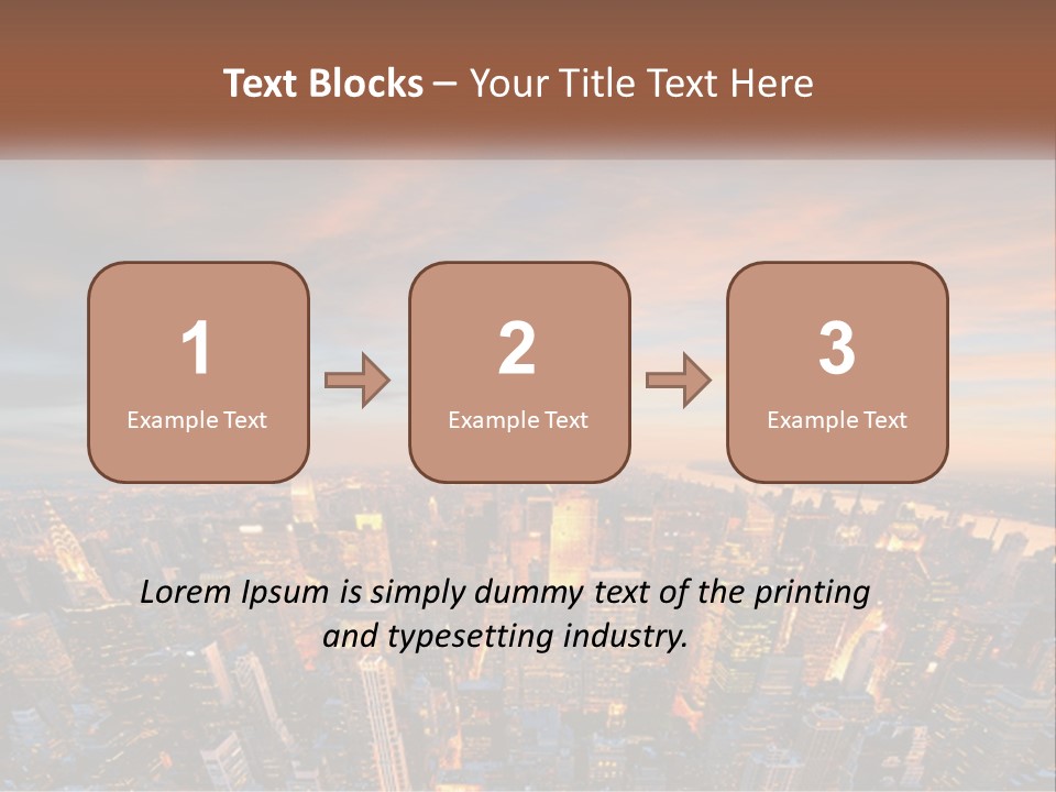 An Aerial View Of A City At Sunset PowerPoint Template