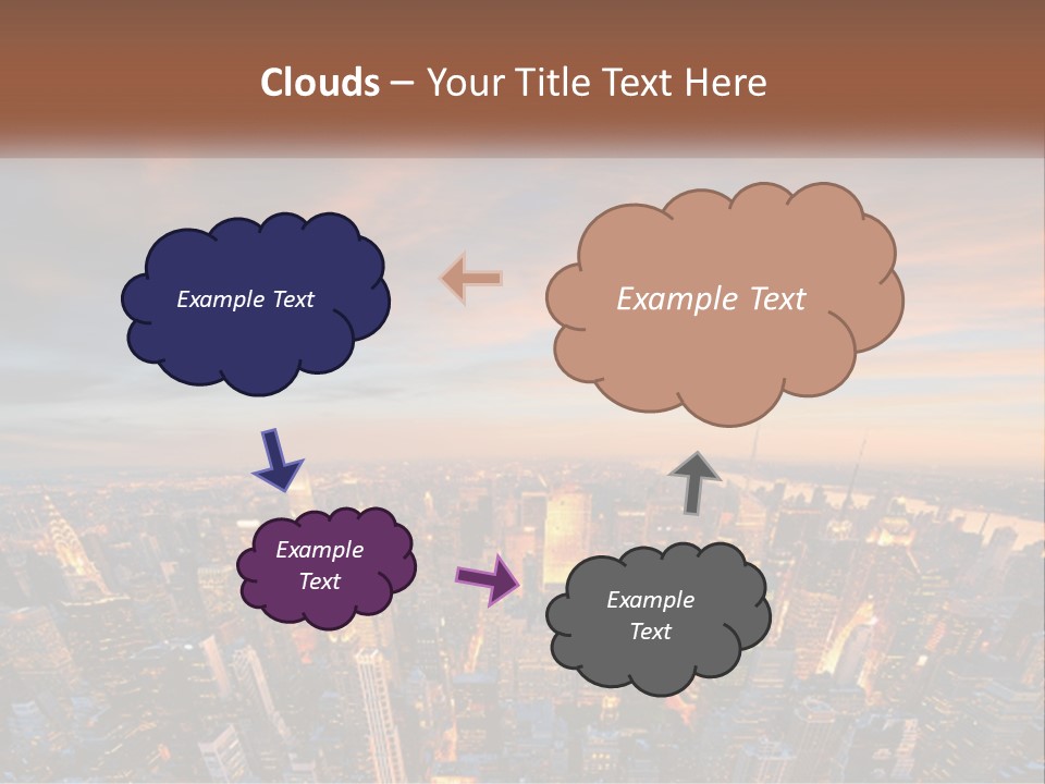 An Aerial View Of A City At Sunset PowerPoint Template