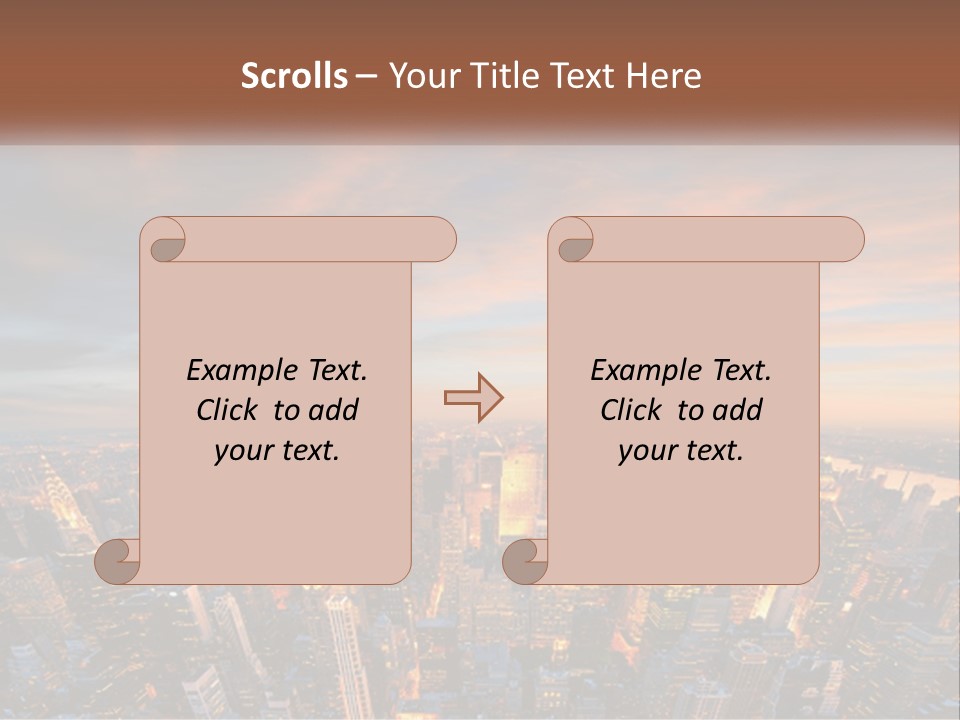 An Aerial View Of A City At Sunset PowerPoint Template