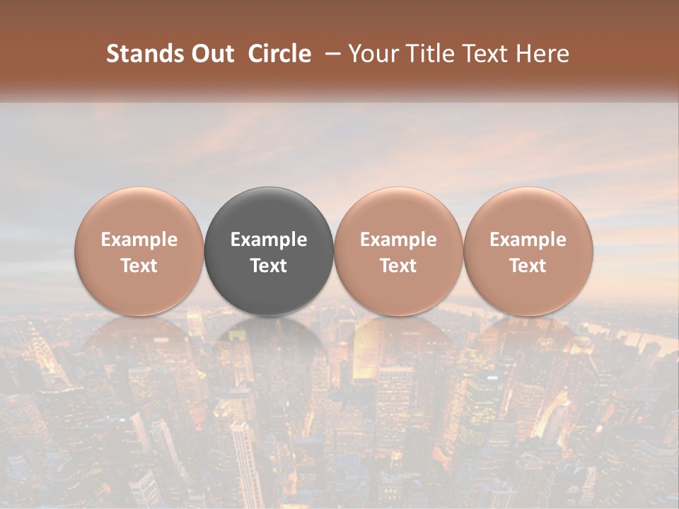 An Aerial View Of A City At Sunset PowerPoint Template