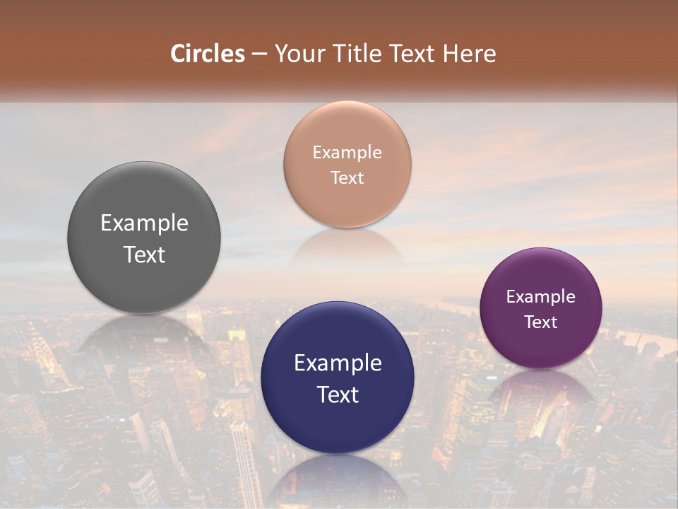 An Aerial View Of A City At Sunset PowerPoint Template
