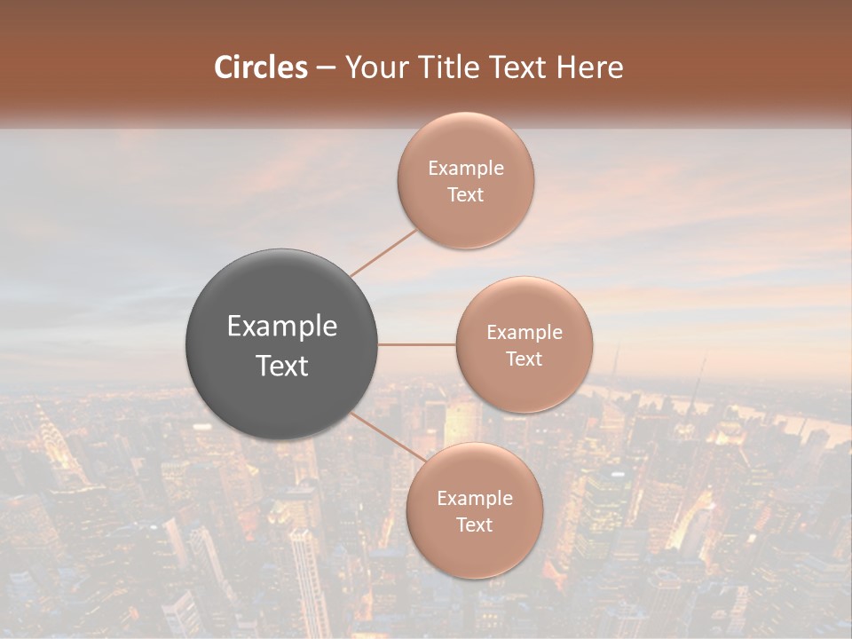 An Aerial View Of A City At Sunset PowerPoint Template