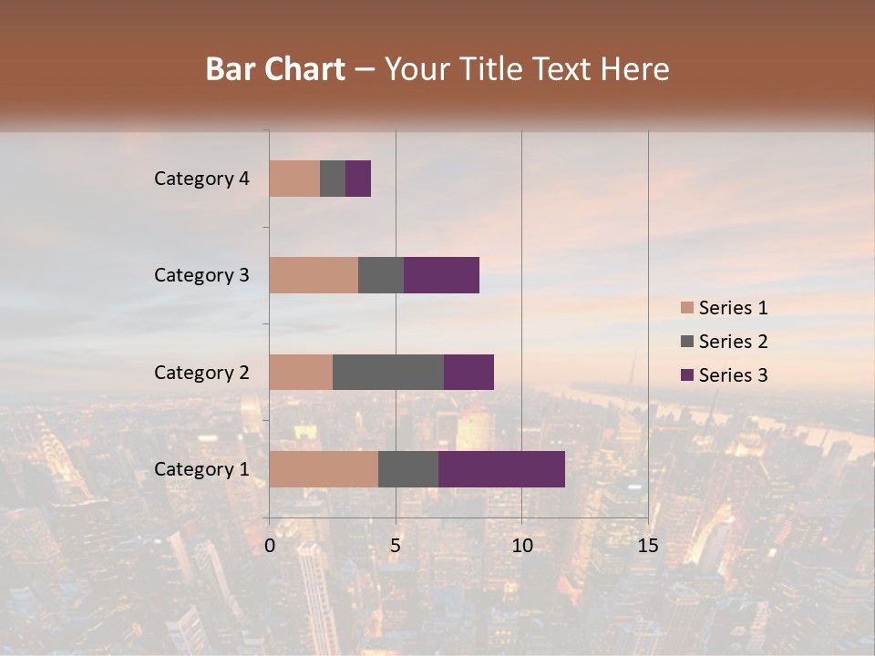 An Aerial View Of A City At Sunset PowerPoint Template