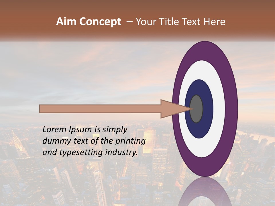 An Aerial View Of A City At Sunset PowerPoint Template