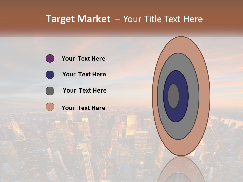 An Aerial View Of A City At Sunset PowerPoint Template