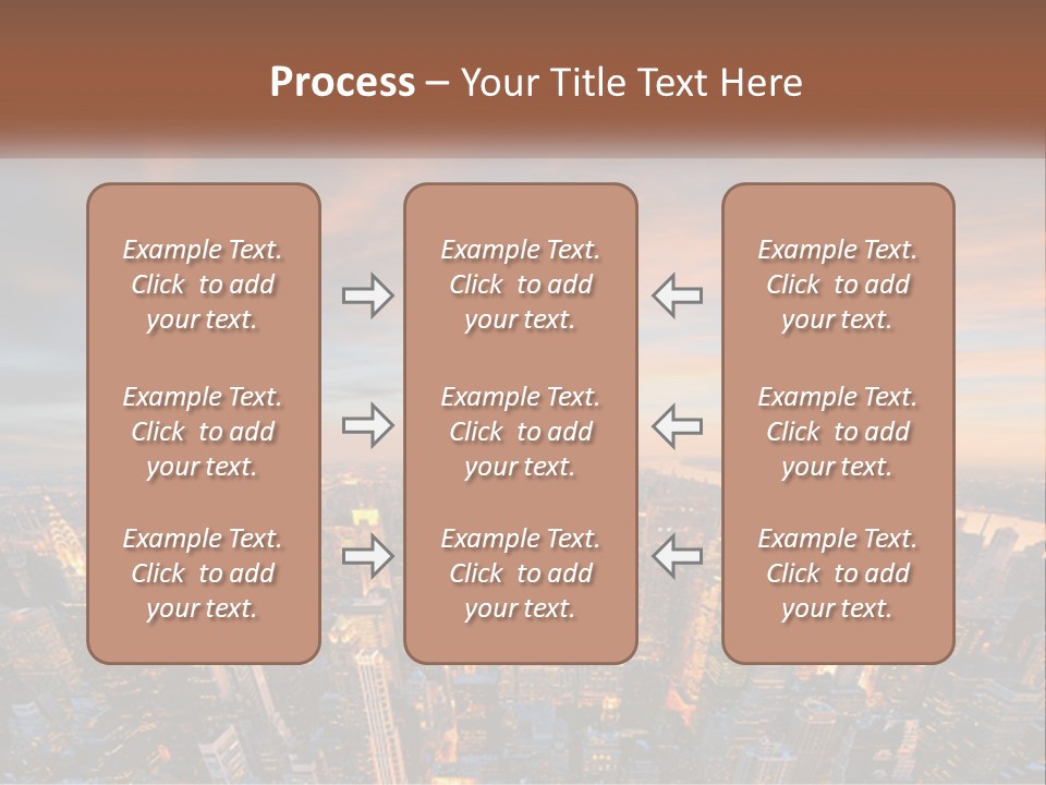 An Aerial View Of A City At Sunset PowerPoint Template
