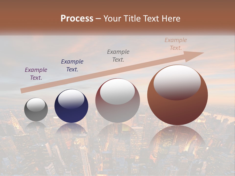 An Aerial View Of A City At Sunset PowerPoint Template