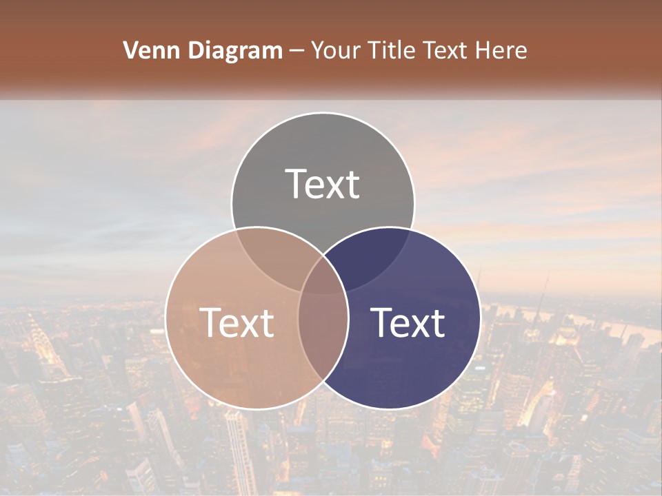 An Aerial View Of A City At Sunset PowerPoint Template