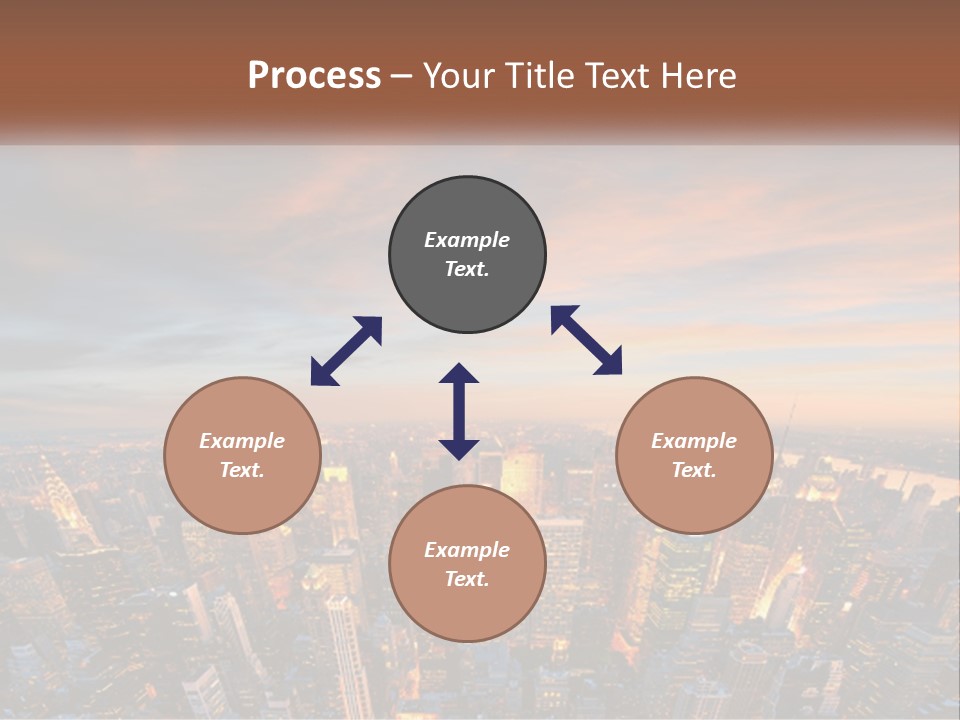 An Aerial View Of A City At Sunset PowerPoint Template
