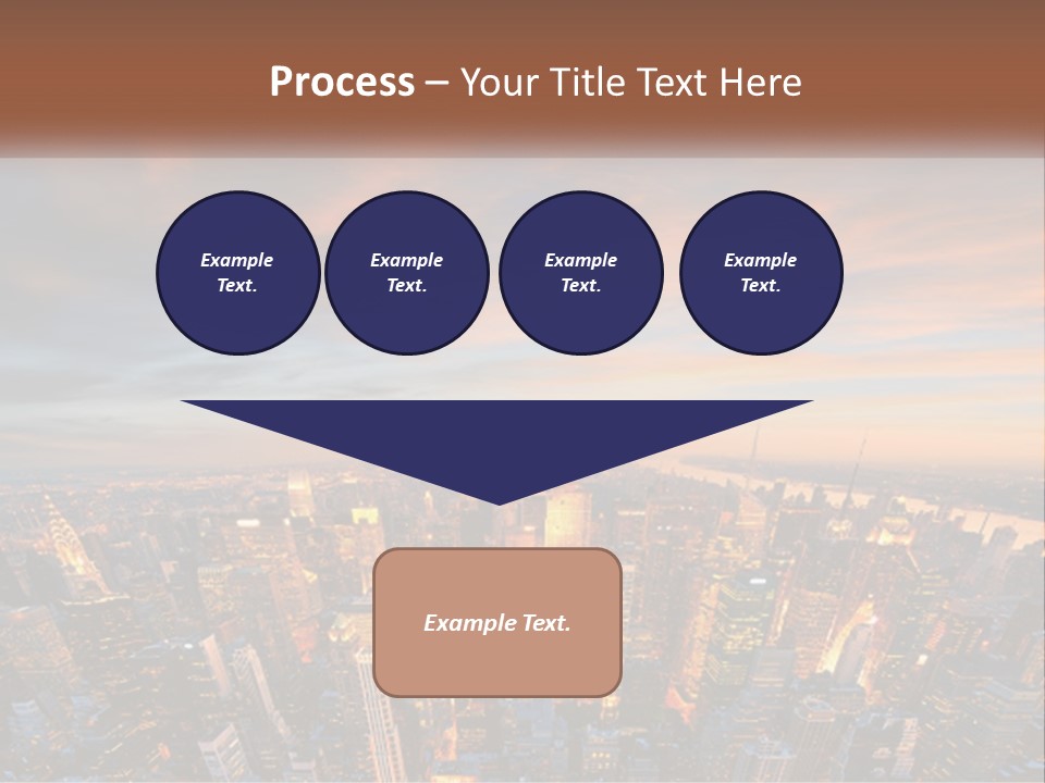 An Aerial View Of A City At Sunset PowerPoint Template