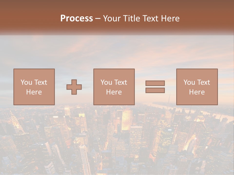 An Aerial View Of A City At Sunset PowerPoint Template