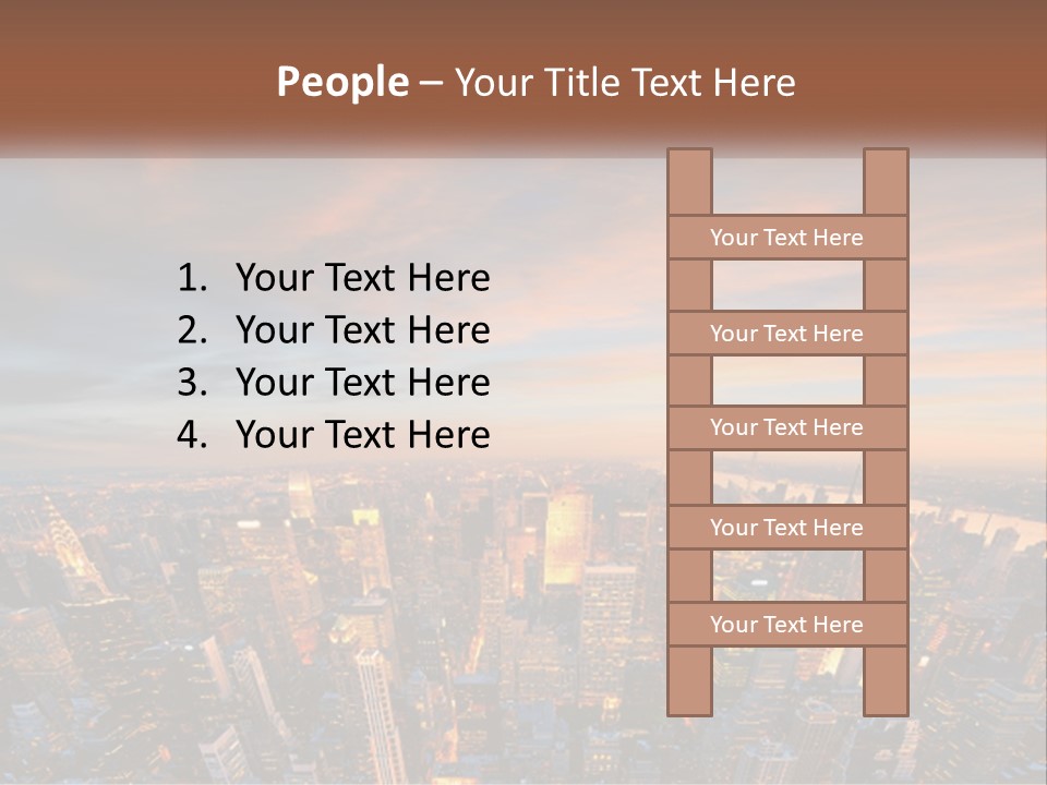 An Aerial View Of A City At Sunset PowerPoint Template
