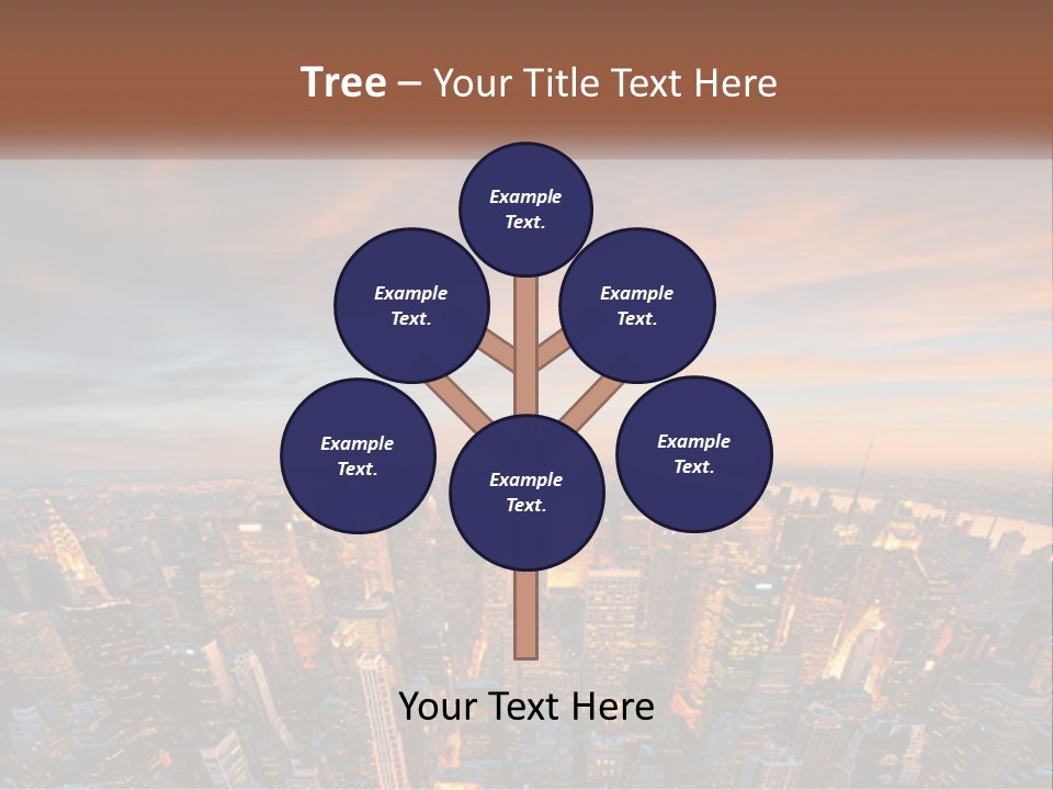 An Aerial View Of A City At Sunset PowerPoint Template