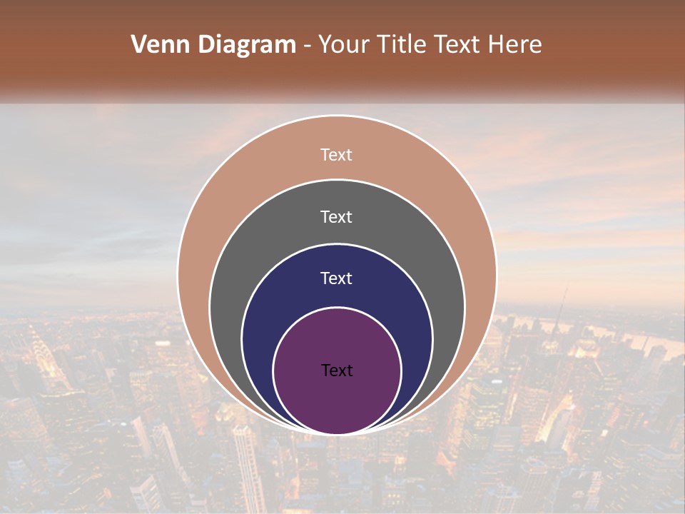 An Aerial View Of A City At Sunset PowerPoint Template