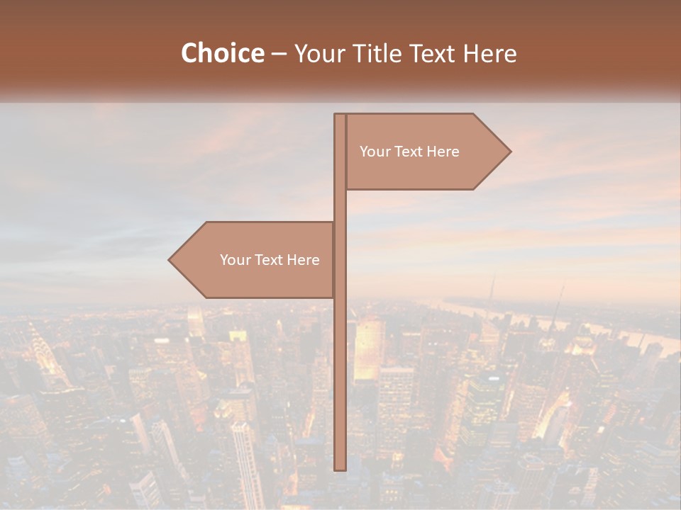 An Aerial View Of A City At Sunset PowerPoint Template
