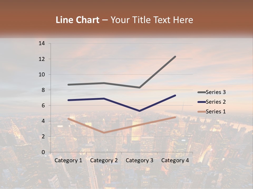 An Aerial View Of A City At Sunset PowerPoint Template