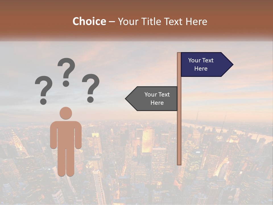 An Aerial View Of A City At Sunset PowerPoint Template
