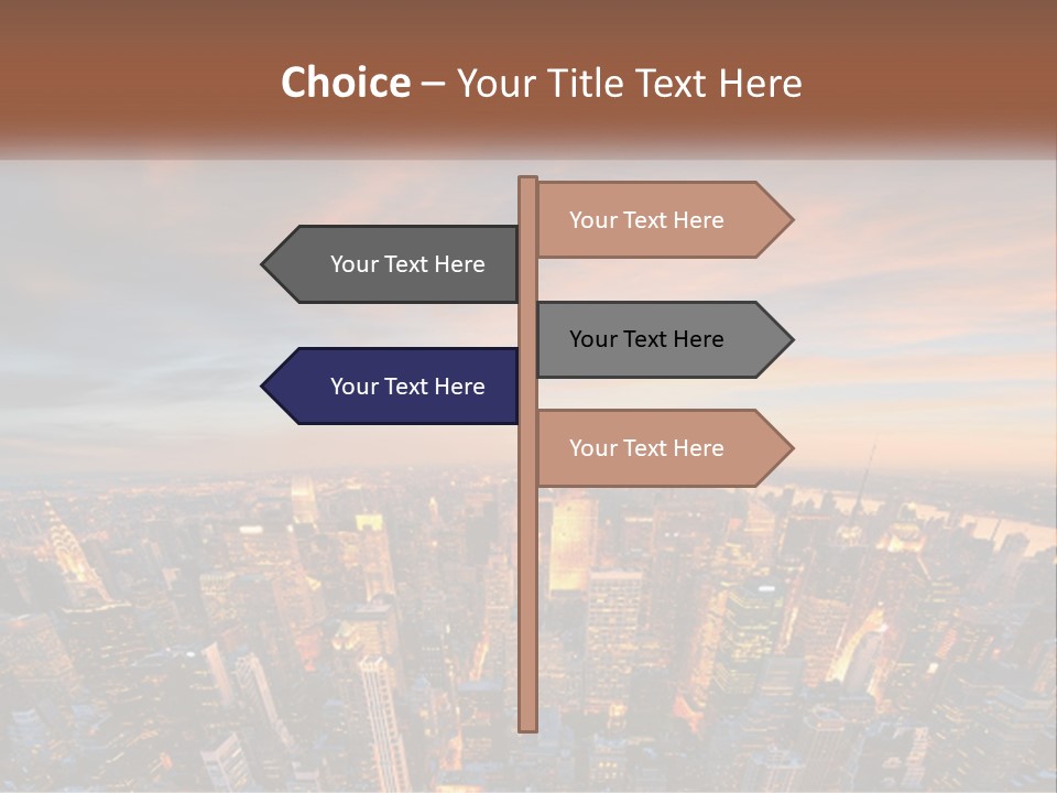 An Aerial View Of A City At Sunset PowerPoint Template