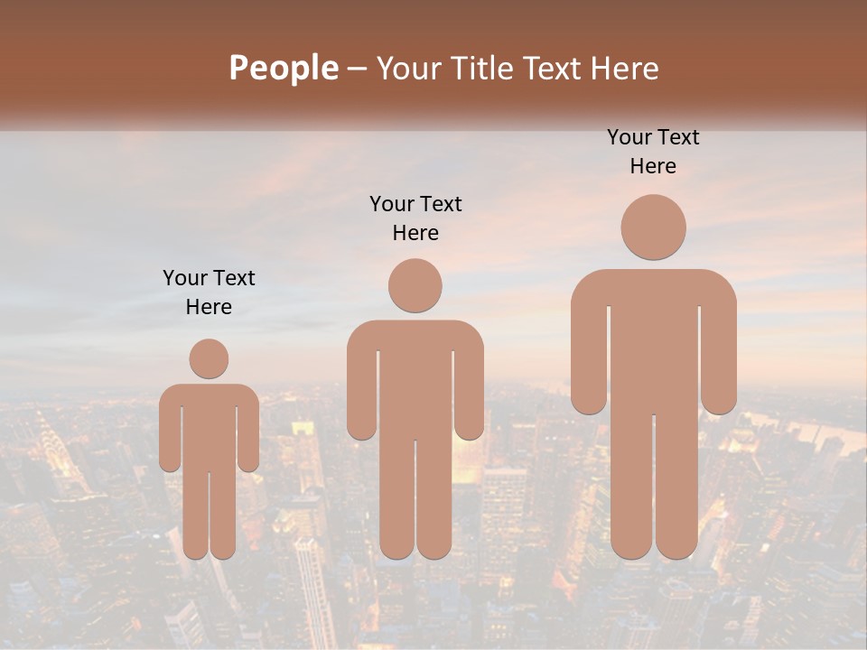 An Aerial View Of A City At Sunset PowerPoint Template