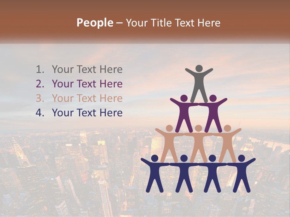 An Aerial View Of A City At Sunset PowerPoint Template