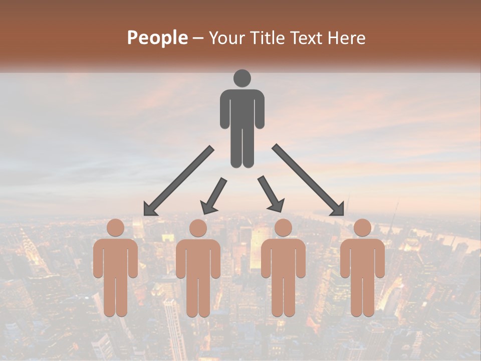 An Aerial View Of A City At Sunset PowerPoint Template