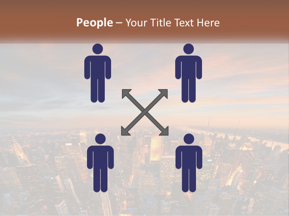 An Aerial View Of A City At Sunset PowerPoint Template