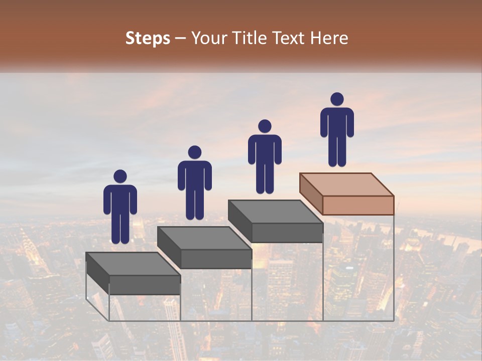 An Aerial View Of A City At Sunset PowerPoint Template