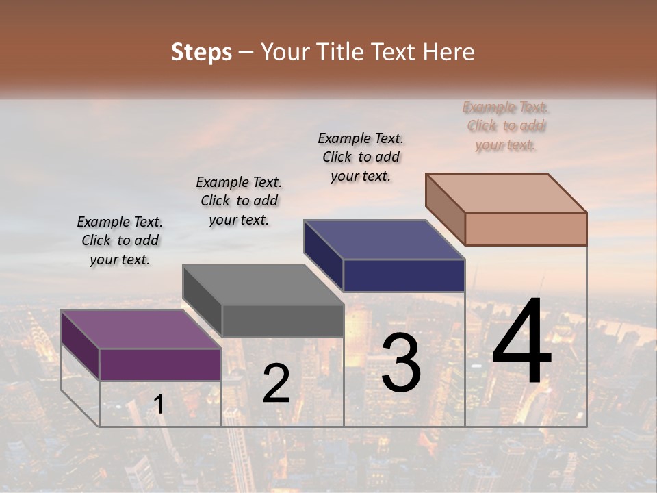 An Aerial View Of A City At Sunset PowerPoint Template