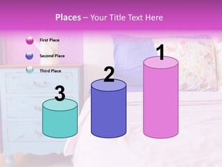 A Bed With Pillows And A Vase Of Flowers On Top Of It PowerPoint Template