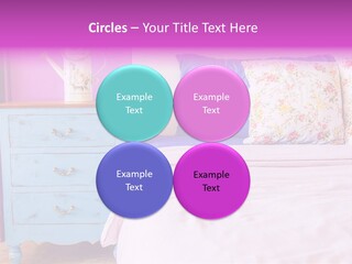 A Bed With Pillows And A Vase Of Flowers On Top Of It PowerPoint Template