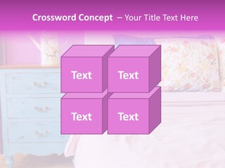 A Bed With Pillows And A Vase Of Flowers On Top Of It PowerPoint Template