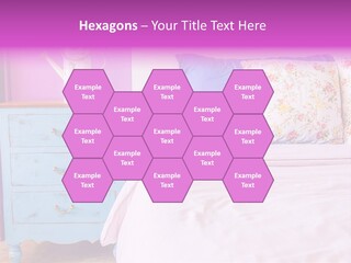 A Bed With Pillows And A Vase Of Flowers On Top Of It PowerPoint Template