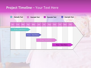 A Bed With Pillows And A Vase Of Flowers On Top Of It PowerPoint Template