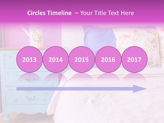 A Bed With Pillows And A Vase Of Flowers On Top Of It PowerPoint Template