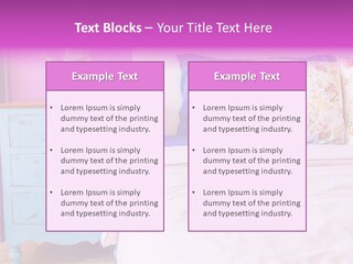 A Bed With Pillows And A Vase Of Flowers On Top Of It PowerPoint Template
