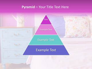 A Bed With Pillows And A Vase Of Flowers On Top Of It PowerPoint Template