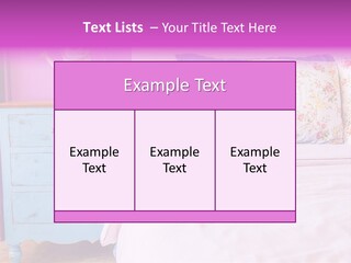 A Bed With Pillows And A Vase Of Flowers On Top Of It PowerPoint Template