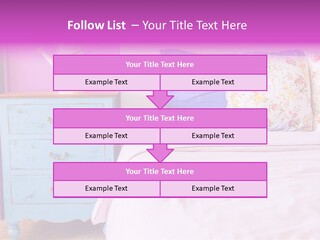 A Bed With Pillows And A Vase Of Flowers On Top Of It PowerPoint Template