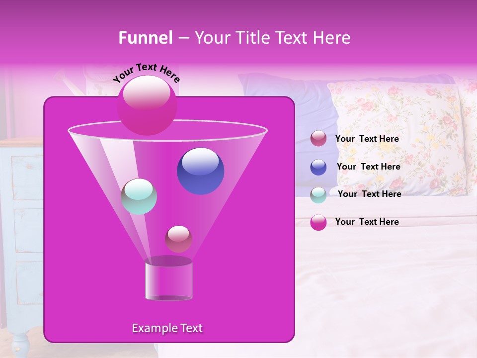 A Bed With Pillows And A Vase Of Flowers On Top Of It PowerPoint Template