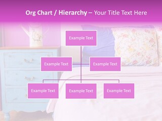A Bed With Pillows And A Vase Of Flowers On Top Of It PowerPoint Template