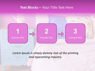 A Bed With Pillows And A Vase Of Flowers On Top Of It PowerPoint Template