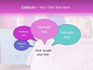 A Bed With Pillows And A Vase Of Flowers On Top Of It PowerPoint Template