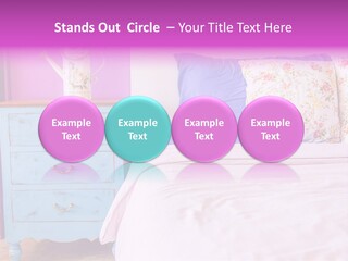 A Bed With Pillows And A Vase Of Flowers On Top Of It PowerPoint Template