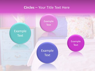 A Bed With Pillows And A Vase Of Flowers On Top Of It PowerPoint Template