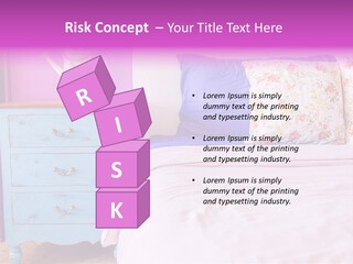 A Bed With Pillows And A Vase Of Flowers On Top Of It PowerPoint Template