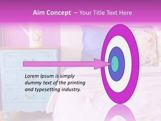 A Bed With Pillows And A Vase Of Flowers On Top Of It PowerPoint Template