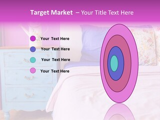 A Bed With Pillows And A Vase Of Flowers On Top Of It PowerPoint Template